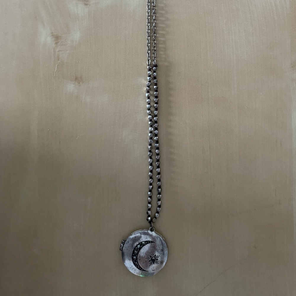 LUCKY BRAND MOON LOCKET CHAIN NECKLACE